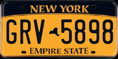 NY license plate GRV5898