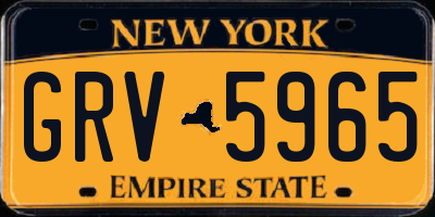 NY license plate GRV5965