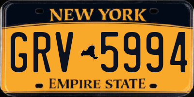 NY license plate GRV5994