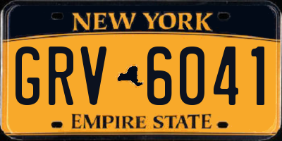 NY license plate GRV6041