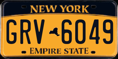 NY license plate GRV6049