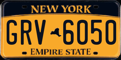 NY license plate GRV6050