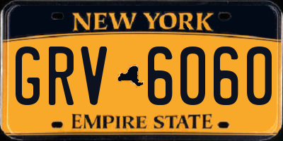 NY license plate GRV6060