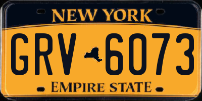 NY license plate GRV6073