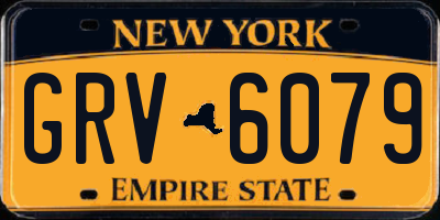 NY license plate GRV6079