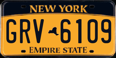 NY license plate GRV6109