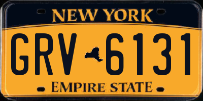 NY license plate GRV6131