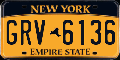NY license plate GRV6136
