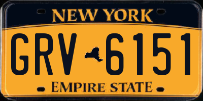 NY license plate GRV6151