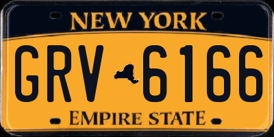 NY license plate GRV6166