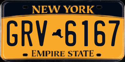 NY license plate GRV6167