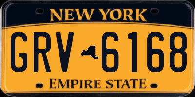 NY license plate GRV6168