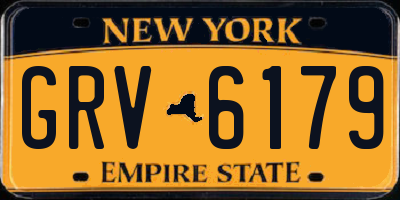 NY license plate GRV6179