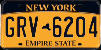 NY license plate GRV6204