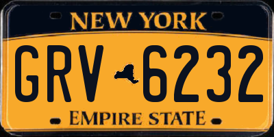 NY license plate GRV6232