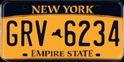NY license plate GRV6234
