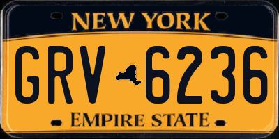 NY license plate GRV6236