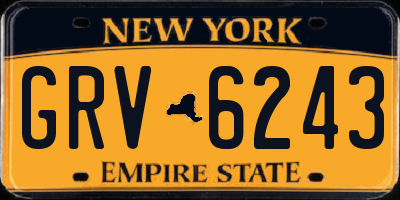 NY license plate GRV6243