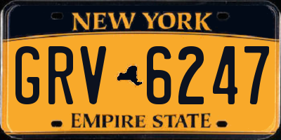 NY license plate GRV6247