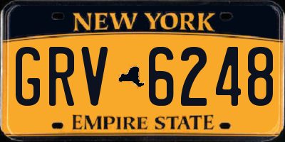 NY license plate GRV6248