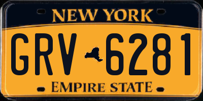 NY license plate GRV6281
