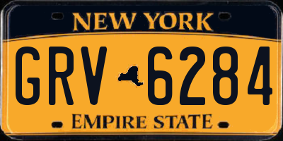 NY license plate GRV6284