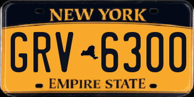 NY license plate GRV6300