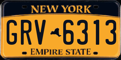 NY license plate GRV6313