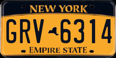 NY license plate GRV6314