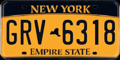 NY license plate GRV6318