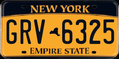 NY license plate GRV6325