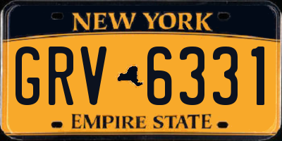 NY license plate GRV6331