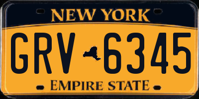 NY license plate GRV6345