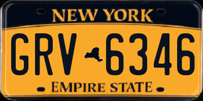 NY license plate GRV6346