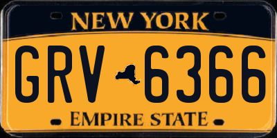 NY license plate GRV6366