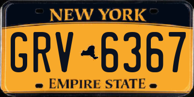 NY license plate GRV6367