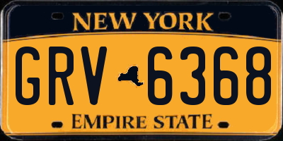 NY license plate GRV6368