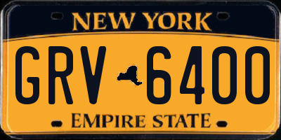 NY license plate GRV6400