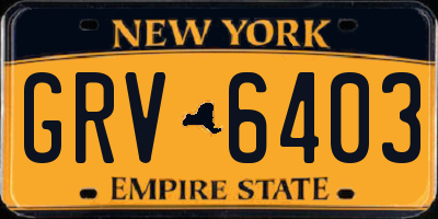 NY license plate GRV6403