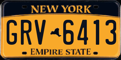 NY license plate GRV6413