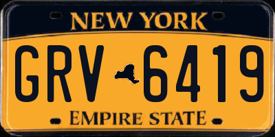 NY license plate GRV6419