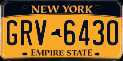 NY license plate GRV6430