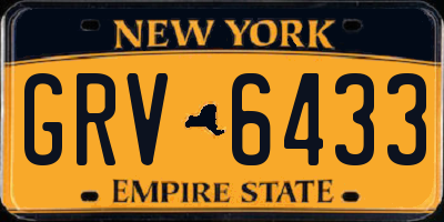 NY license plate GRV6433