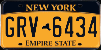 NY license plate GRV6434