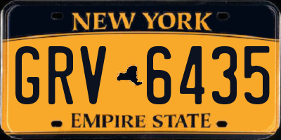 NY license plate GRV6435