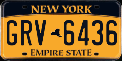 NY license plate GRV6436