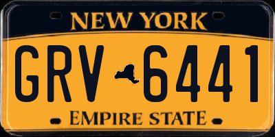 NY license plate GRV6441