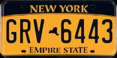 NY license plate GRV6443