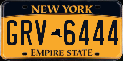 NY license plate GRV6444