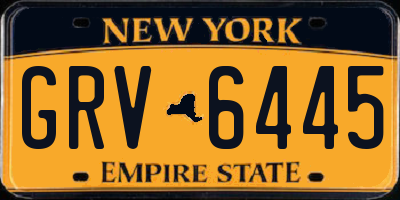 NY license plate GRV6445